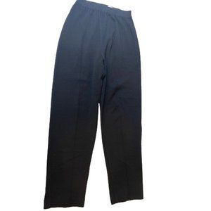 DINOVALIANO Womens Trousers Wool Pant Tapered Leg Elastic Waist Black Size 36